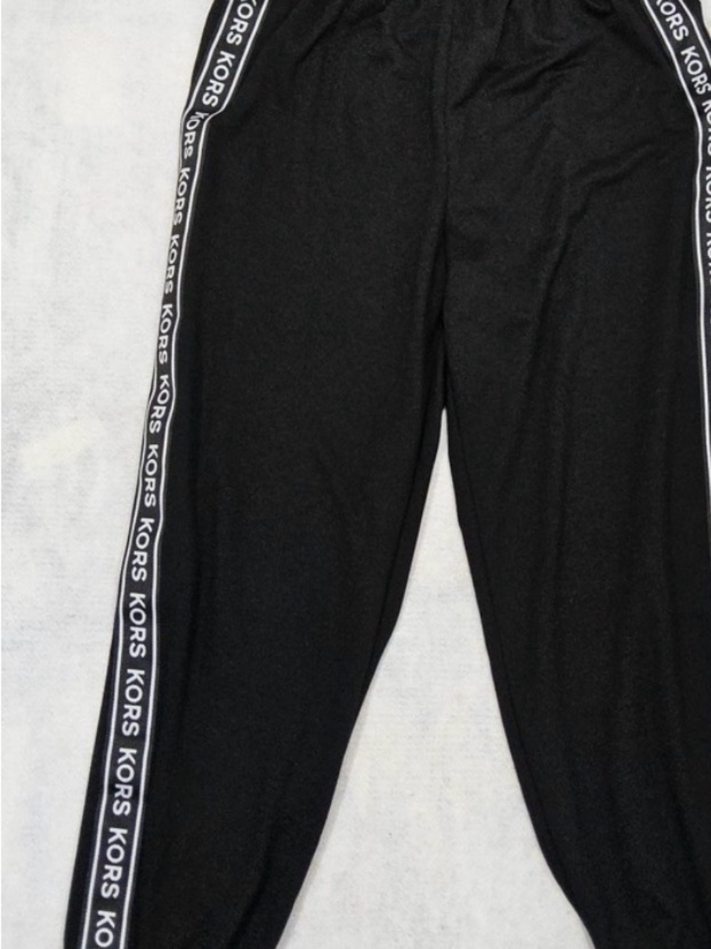 Michael Kors Black Jogger Pants with Logo Side Tape